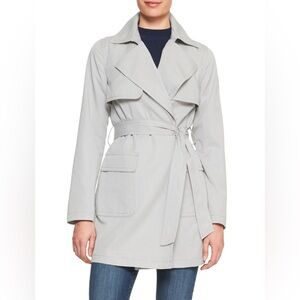 NWT - Banana Republic Soft Trench Coat - Lightweight Jacket - Grey - Size XS